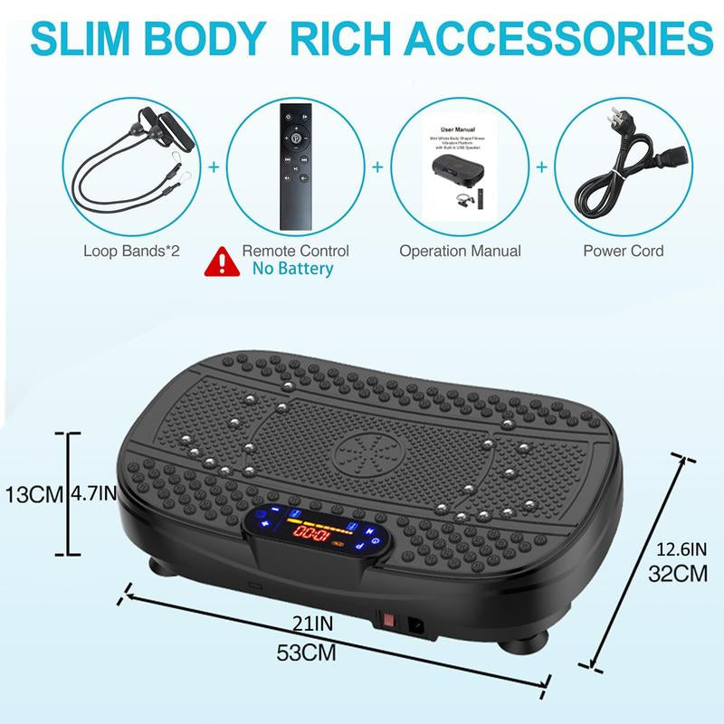 Vibration Plate Fitness Platform Exercise Machine Vibrating Shaking Full Body Shaker Workout Vibrate Stand Shake Board Sport Gym for Fitness Machine Plat O