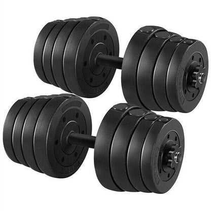 Set of 2 Adjustable 66 LB Weight Dumbbell Set Cap Gym Home Body Fitness Barbell Plates, Body Workout