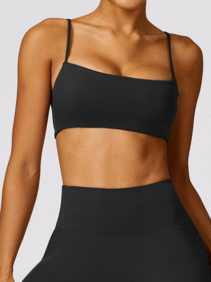 Women'S Solid Spaghetti Strap Backless Wireless Sports Bras, Sporty Comfort Quick Drying Push up Bra, Sports Bra for Women, Ladies Sportswear for Yoga Gym, Womenswear, Athletic Wear, Birthday Gifts