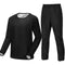 Men'S Solid Long Sleeve Tee & Elastic Waist Pants Sauna Suit Set, Sportswear Set for Gym Workout Running, Gym Clothes, Tracksuits for Men, Men Sport & Outdoor Clothing, Fall Outfit 2024